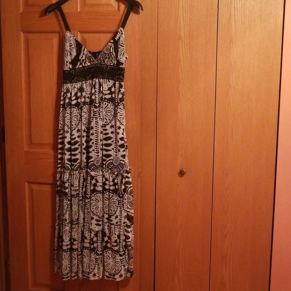 Black and white maxi dress